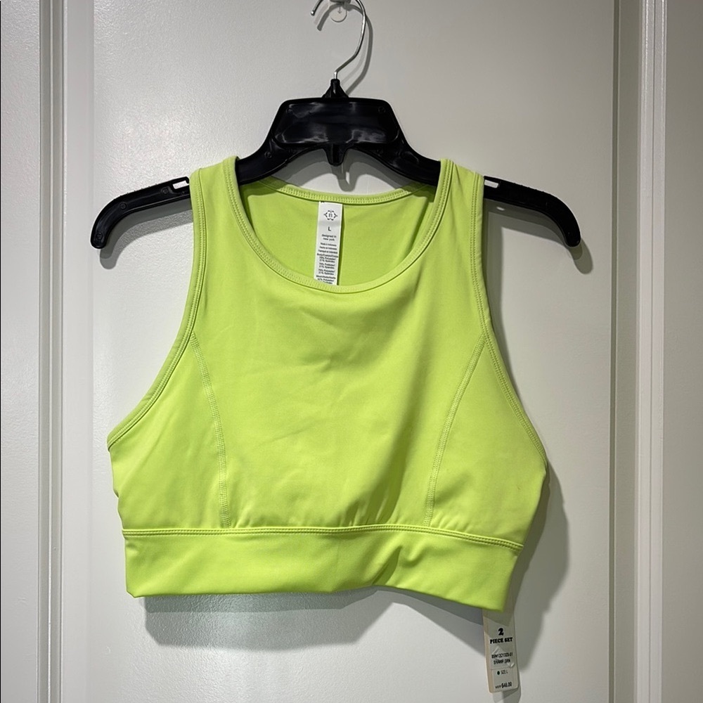 Nanette Lepore Play Sharp Green Sports Bra Size Large NWT - Picture 1 of 6